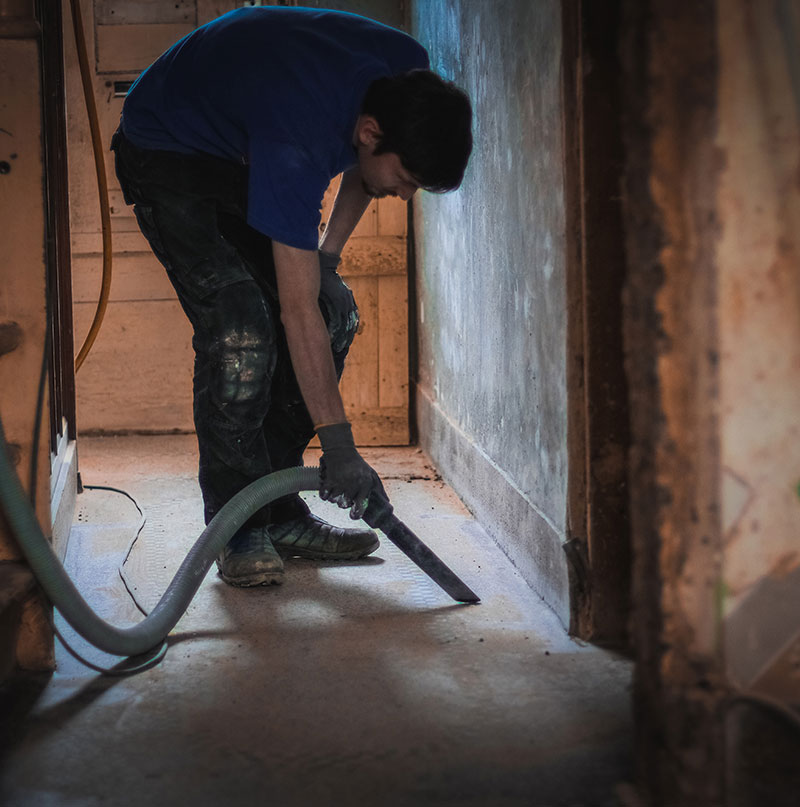 Vacuuming office space and cleaning prior to move in