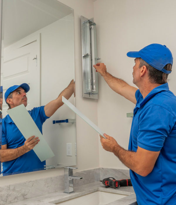 Special service clean up of bathroom walls and light fixtures