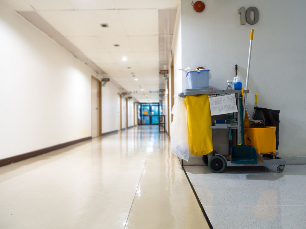 cleaning tools cart wait maid cleaner hospital