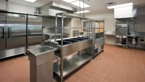 Commercial kitceh with Refrigerator and cold storage food area