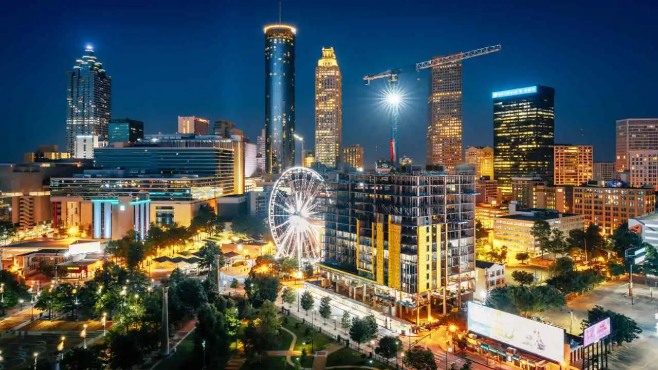 Atlanta, GA skyline during dusk